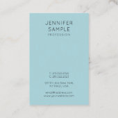Rosa Blau Moderne einfache, elegante Vorlage Visitenkarte (Rückseite)