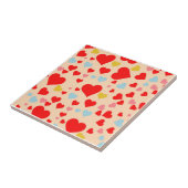 Rosa Blau Niedliches Herz Y2K Muster Fliese (Seite)