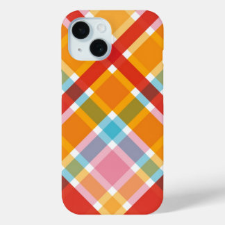 Rosa Blau Orange Retro Karierte Karos Muster Case-Mate iPhone Hülle