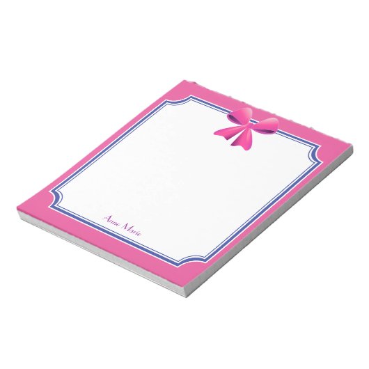 Rosa Blau Rahmen Custom Notizblock (Rotiert)
