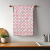 Rosa Blau Romantische Liebe Herzmuster | Valentine Geschirrtuch