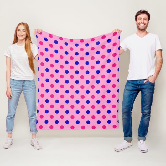 Rosa Blau Rosa Punkte-Muster Fleecedecke (Beispiel)