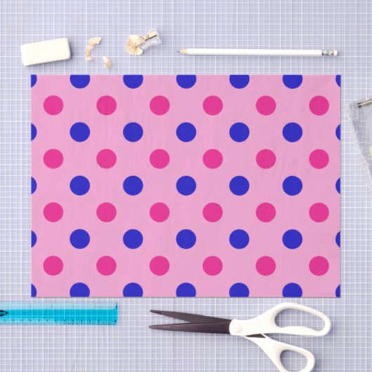 Rosa Blau Rosa Punkte-Muster Seidenpapier (Handwerk)
