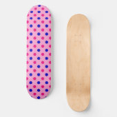 Rosa Blau Rosa Punkte Muster Skateboard (Vorderseite)