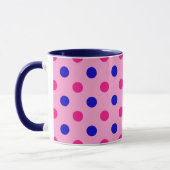 Rosa Blau Rosa Punkte-Muster Tasse (Links)