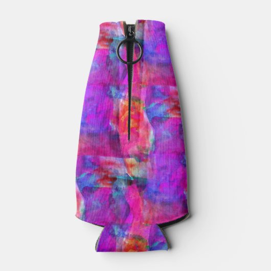 Rosa, blau, rote Textur Flaschenkühler (Rückseite)