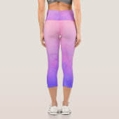Rosa Blau rustikale ombre Capri Leggings (Rückseite)