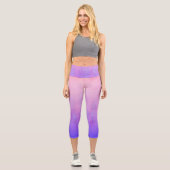Rosa Blau rustikale ombre Capri Leggings (Vorderseite)