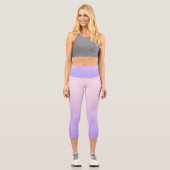 Rosa Blau rustikale ombre Capri Leggings (Vorderseite)