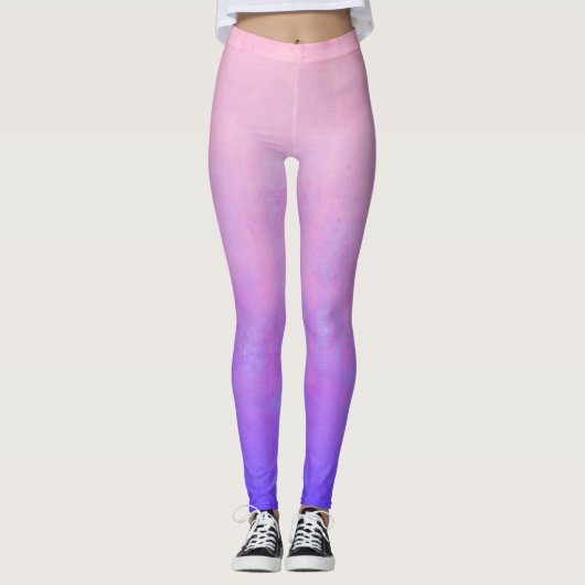 Rosa Blau rustikale ombre Leggings (Vorderseite)