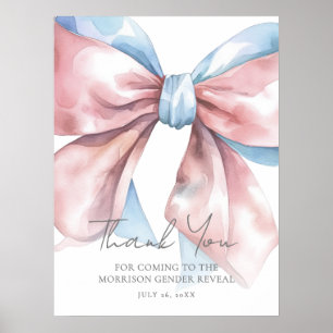 Rosa Blau Schleife Geschlecht Enthüllung Danke Sch Poster