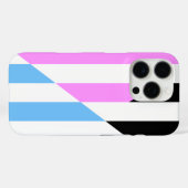 Rosa, Blau, Schwarz und Weiß Streifen Case-Mate iPhone Hülle (Rückseite (Horizontal))