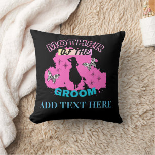 Rosa Blau & Schwarze Mutter Mom Mutti des Bräutiga Kissen