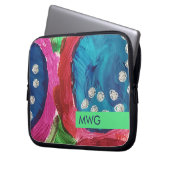 Rosa Blau Silver Mod Monogram iPad Sleeve (Vorderseite Links)