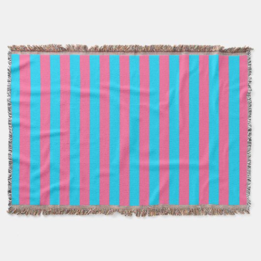 Rosa Blau Streifen Muster Decke (Vorderseite)