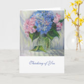 "Rosa, blau u. Glas " Karte (Gelbe Blume)