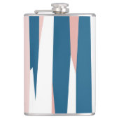 Rosa Blau und Abstrakt weiß Flachmann (Vorderseite)