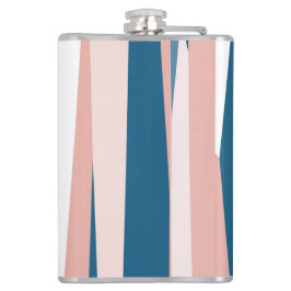 Rosa Blau und Abstrakt weiß Flachmann