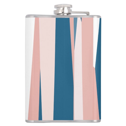 Rosa Blau und Abstrakt weiß Flachmann (Rückseite)