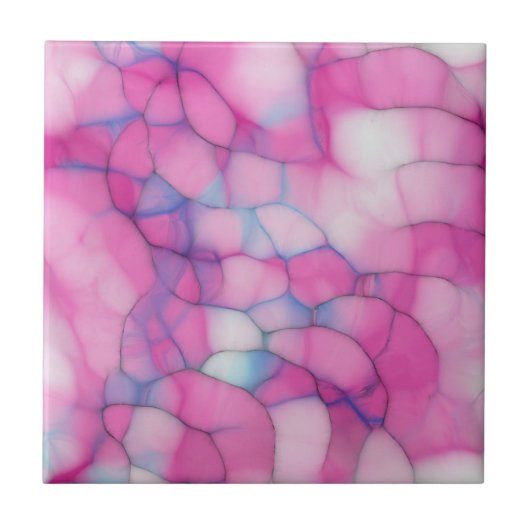 Rosa Blau und Abstrakt weiß Fliese (Vorderseite)