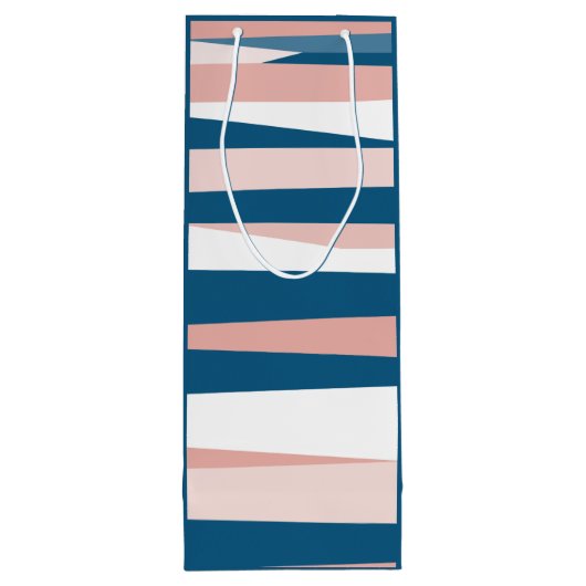 Rosa Blau und Abstrakt weiß Geschenktüte Für Weinflaschen (Rückseite)