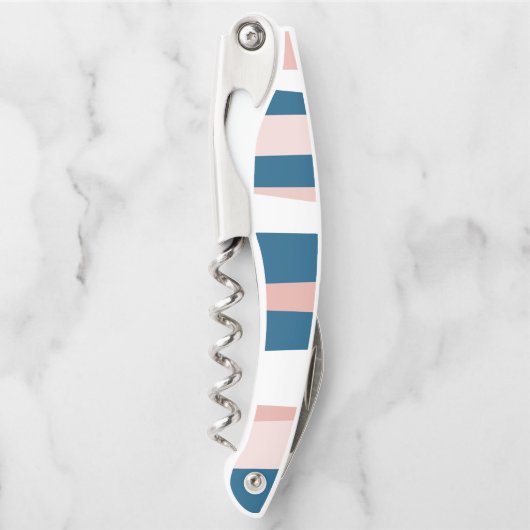Rosa Blau und Abstrakt weiß Kellnermesser (Vorderseite)