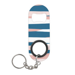 Rosa Blau und Abstrakt weiß Mini Flaschenöffner