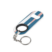 Rosa Blau und Abstrakt weiß Mini Flaschenöffner (Rückseite Schrägansicht)