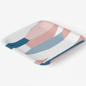 Rosa Blau und Abstrakt weiß Pappteller (Gewinkelt)