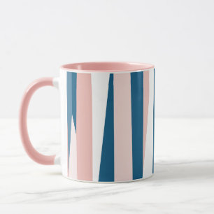 Rosa Blau und Abstrakt weiß Tasse