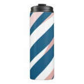 Rosa Blau und Abstrakt weiß Thermosbecher (Vorderseite)