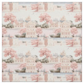 Rosa, Blau und Elfenbeinlandschaft Stoff (Muster)