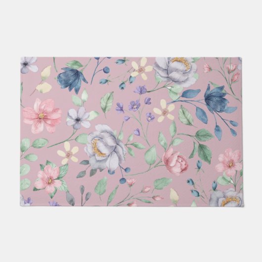 Rosa Blau und Gelb Lila Fußmatte (Vorderseite)