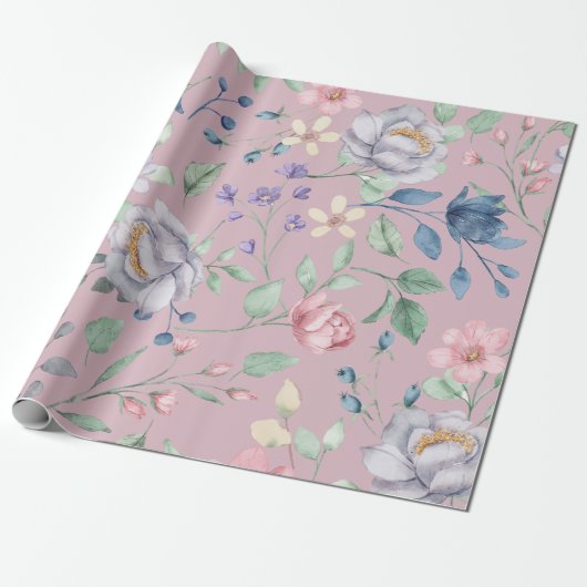Rosa Blau und Gelb Lila Geschenkpapier (Ungerollt)