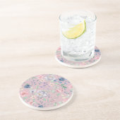 Rosa Blau und Gelb Lila Getränkeuntersetzer (Seite)