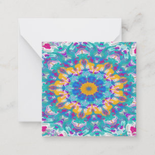 Rosa, Blau und Gelb Mandala Mitteilungskarte