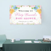 Rosa, Blau und Gelb Sommerdusche Blume Baby Dusche Banner (Messeveranstaltung)