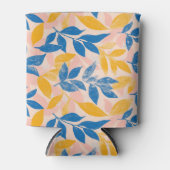 Rosa, Blau und Gelbe Lithografie Florale Hochzeit Dosenkühler (Vorderseite)