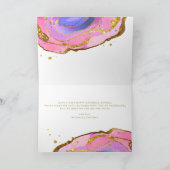 Rosa Blau und Gold Geode | Happy Birthday Karte (Innenseite)
