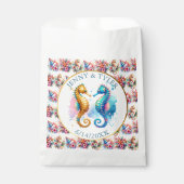 Rosa, blau und goldfarbener Sandstrand Geschenktütchen (Vorderseite)