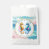 Rosa, blau und goldfarbener Sandstrand Geschenktütchen (Vorderseite)