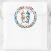 Rosa, blau und goldfarbener Sandstrand Runder Aufkleber (Tasche)