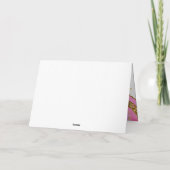 Rosa Blau und GoldGeode | Schläger Mitzvah Dankeskarte (Rückseite)