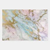 Rosa, Blau und Goldmarmor Geschenkpapier Set (Vorderseite 3)