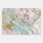 Rosa, Blau und Goldmarmor Geschenkpapier Set (Vorderseite 2)