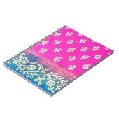 Rosa Blau-und GoldSari-Kunst Notizblock (Linke Seite)