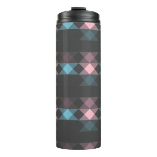 rosa blau und grau geometrisch thermosbecher