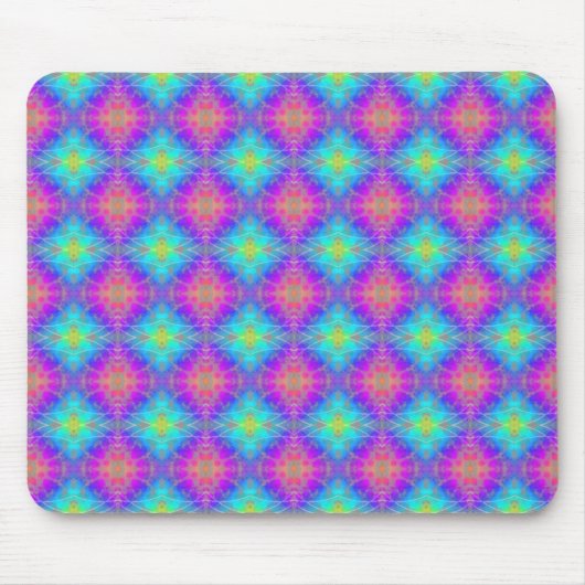 Rosa, Blau und Lila Bokeh Quilt Mousepad (Vorne)