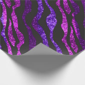 Rosa, Blau und Lila Glitzer Zebra Geschenkwrake Geschenkpapier (Ecke)