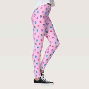 Rosa, blau und Lila Polka Dot Leggings